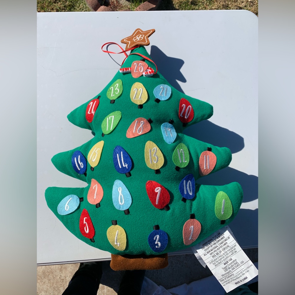 Wondershop Christmas Tree Countdown Calendar Novelty Throw Pillow - NWT